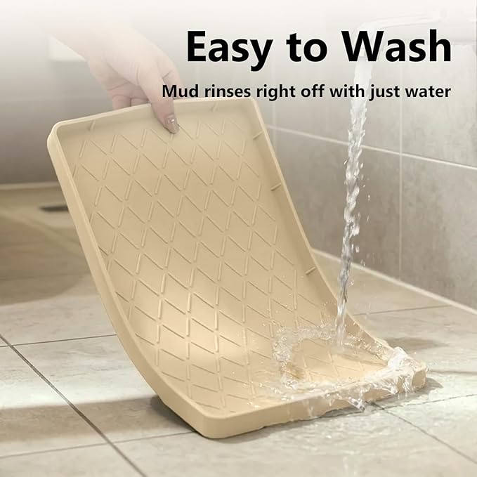 Mateeylife Under Sink Mats for Kitchen Waterproof 22"X19", Undersink Protectors，Silicone Mat Cabinet Liner, Under Sink Organizer for Bathroom and Kitchen，Boot Tray Pet Food Mat, Khaki
