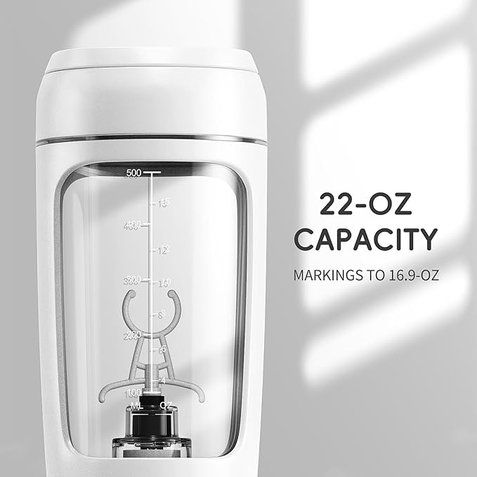 PROCHAIN Electric Protein Shaker Bottle, Shaker Cups for Protein Shakes, Portable Mixer Cup for Sports Nutrition, BPA-Free Tritan, 22oz