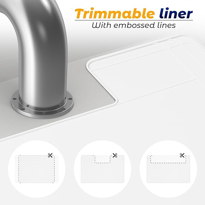 The Original Under Sink Mat - Silicone Waterproof mat, Trimmable, Easy to Clean, Kitchen cabinet liner, Under sink protector mats, Drip Tray with Lip - 34" x 22" or smaller