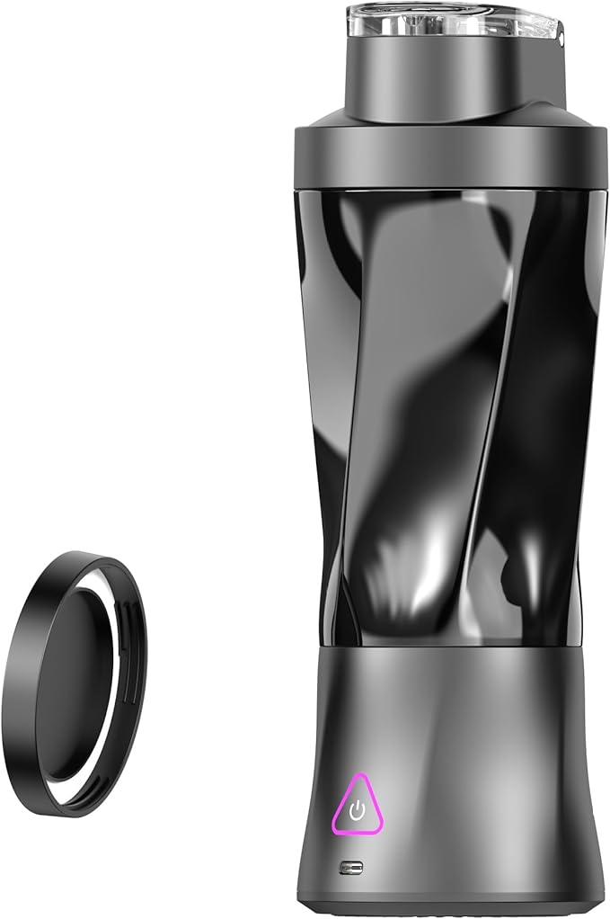 Portable Juicer Blender, USB Rechargeable Smoothie Maker With 5 Upgraded Blades And 6000mAh Battery, Rechargeable Shaker Bottle, Mini Travel Blender For Shakes & Smoothies (Black)