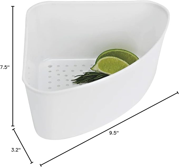 Better Houseware Triangular Kitchen Sink Drain Basket for Food, Sink Food Catcher Basket for Washing Vegetables & Fruits Corner Sink Strainer