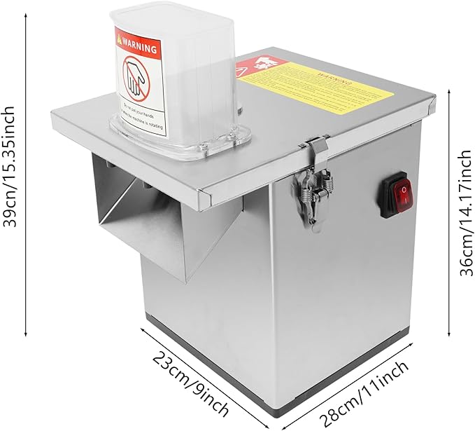 4 in 1 Commercial Vegetable Chopper, 200W Multifunctional Automatic Dicer Slicer Shredder Strip Cutter, Food Chopper Electric with Thickness Adjustable Multi Blades for Veggies & Fruits
