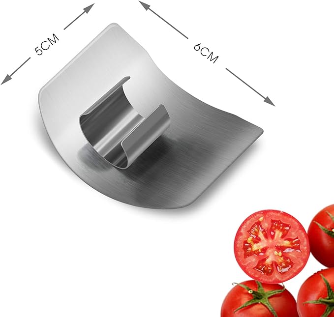 1PCS Stainless Steel Onion Holder Slicer, 2PCS Finger Guard, Holder Slicer for Vegetables, Tomato, Lemon, Meat