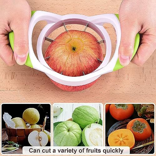 Apple slicer bulk,8 Super Sharp Blades Stainless Steel Corer and Divider,Ergonomic ABS Anti-Slip Handle,4.13 in sturdy Rust Resistant Fruit Slicer Cut