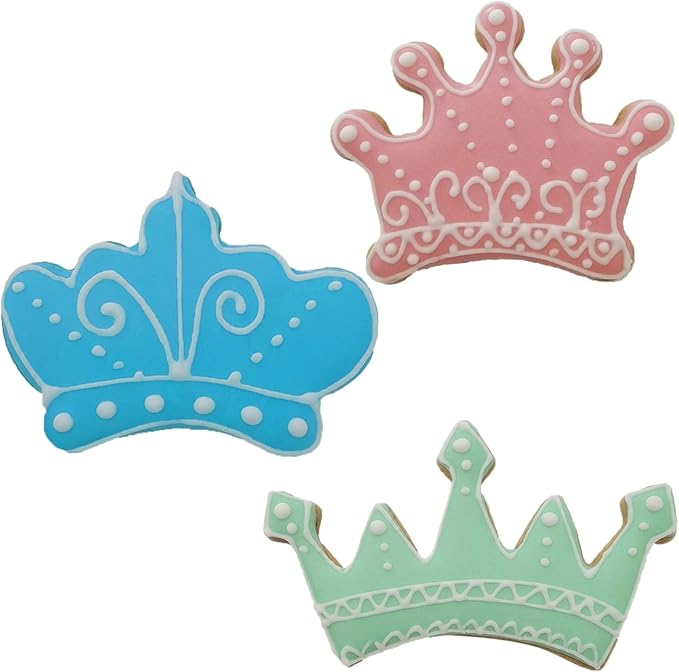 Crown Cookie Cutter Set of 3 pcs, Stainless Steel Princess Crown Shaped Royal Wedding Baking Molds for Holiday Fondant & DIY Crafts‌