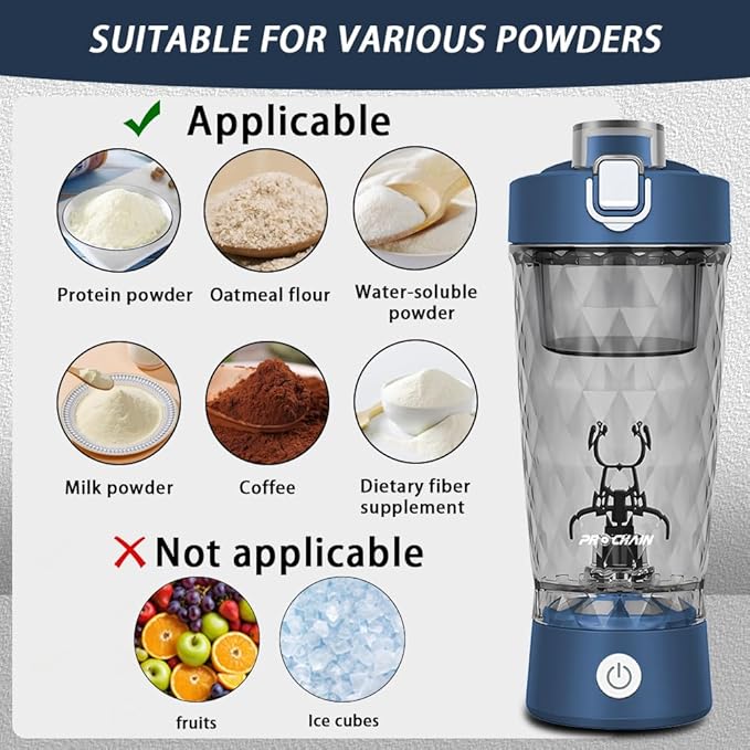PROCHAIN Electric Protein Shaker Bottle, Protein Shakes Mixer, Portable Pre Workout Self Mixing Cup, Made with BPA-Free Tritan, 22oz