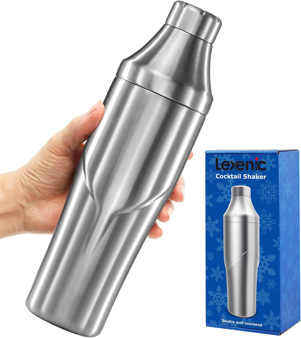 24oz Double Wall Vacuum Insulated Cocktail Shaker,Martini Shaker