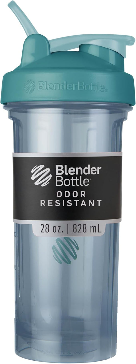 BlenderBottle Shaker Bottle Pro Series Perfect for Protein Shakes and Pre Workout, 28-Ounce, Cerulean Blue