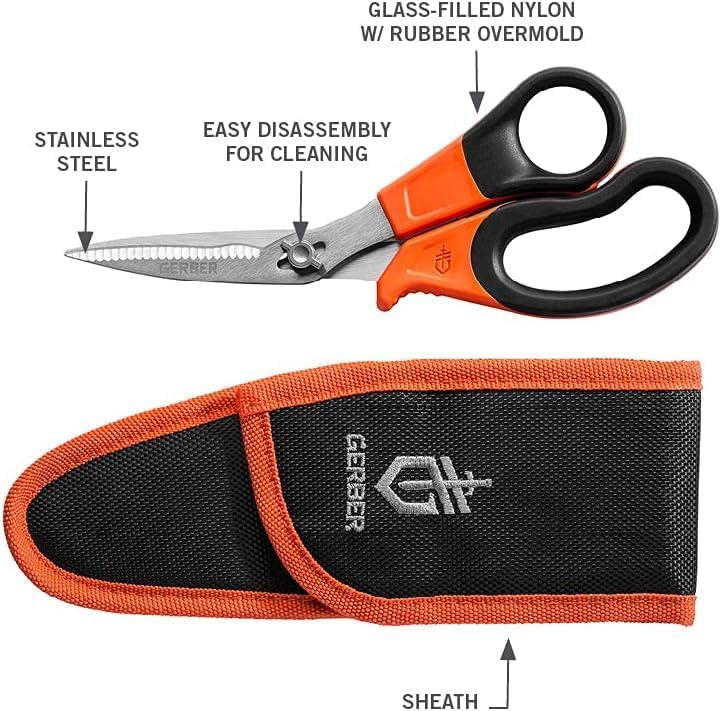 Vital Take-Apart Poultry Kitchen & Hunting Shears, Serrated, Orange