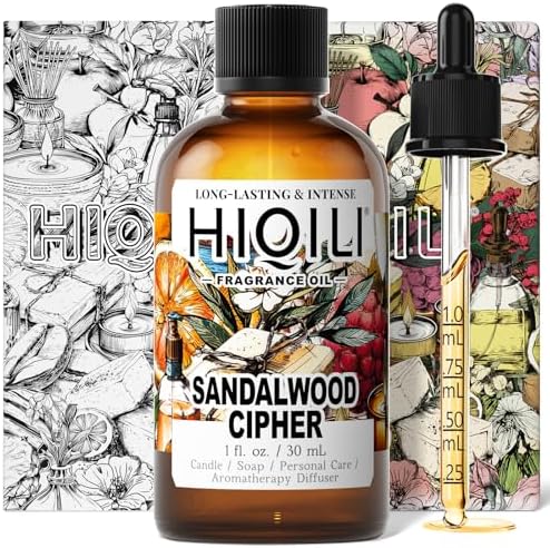 HIQILI Sandalwood Cipher Fragrance Oil for Diffuser,Perfume&Body Oil Craft by HIQILI
