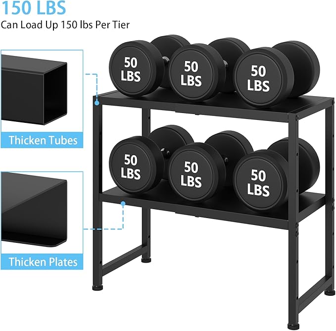 2-Tier Expandable Metal Storage Shelves,150LBS Heavy Duty Shelving Units and Storage For Small Appliance,Adjustable Pots and Pans Organizer Rack Shelf For Kitchen Under Cabinet Pantry Warehouse Garage