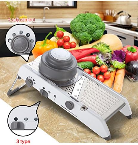 Mandoline Vegetable Slicer, Professional Adjustable Kitchen Slicer and Julienne Cutter for Fruits and Vegetables, Mandolin Food Slicer for Vegetables, Potato, Onion, Cabbage - Image 4