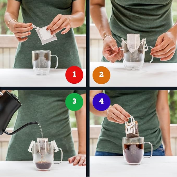 Tribo Coffee Single-Serve Portable Pour Over Drip Coffee - Double Variety - 2 Boxes (20 Servings)