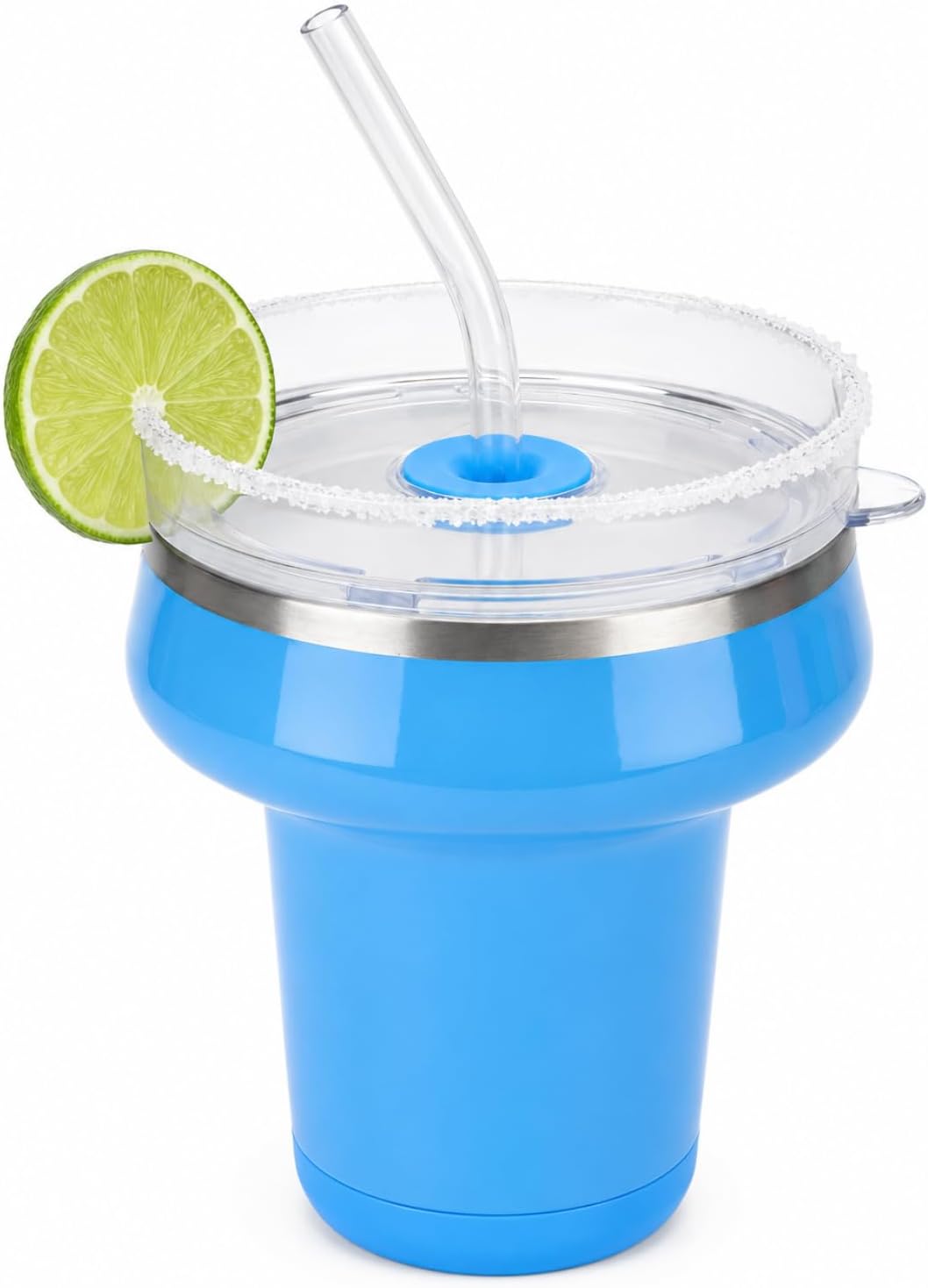 16 oz Ceramic Lined Insulated Margarita Tumbler with Tritan Lid & Straws