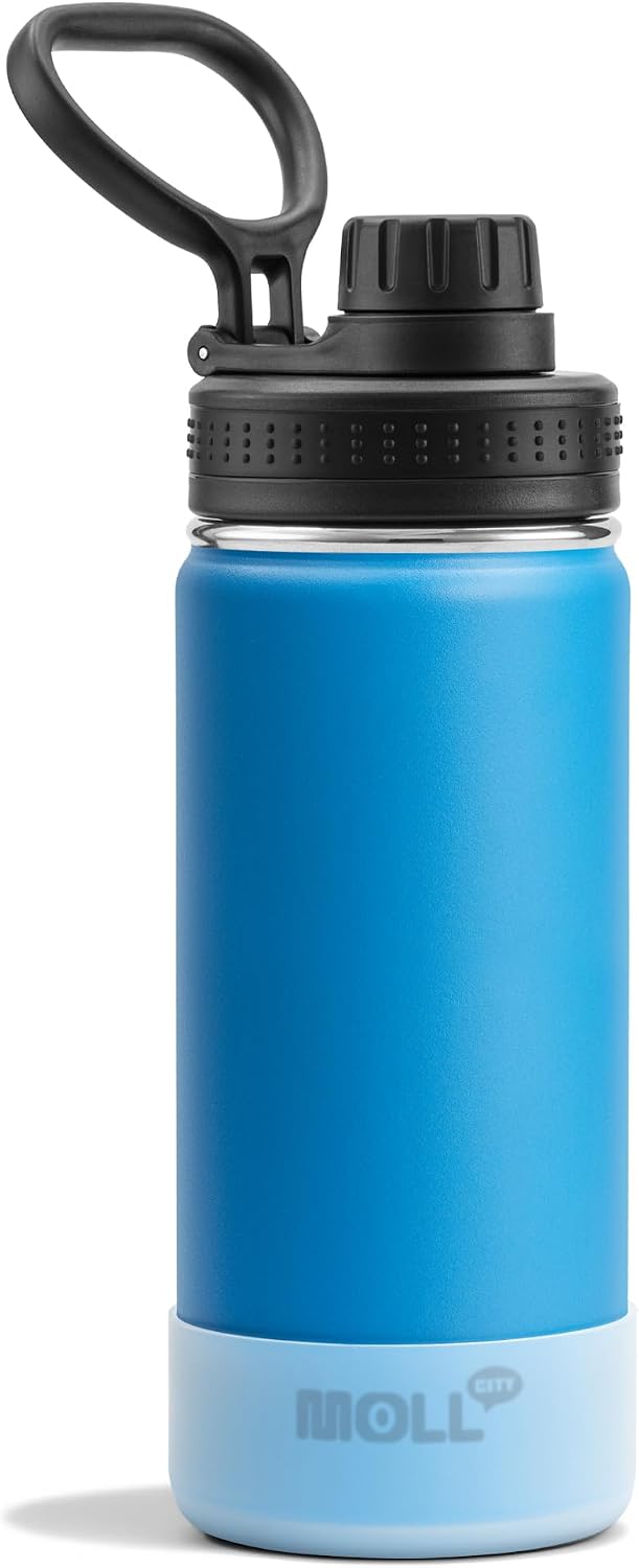 16 oz Kids Insulated Water Bottle, BPA-Free(Sky Blue)