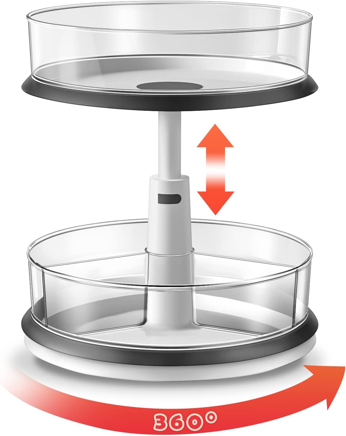 Lazy Susan Medicine Bottle Organizer for Cabinet 2 Tier Clear