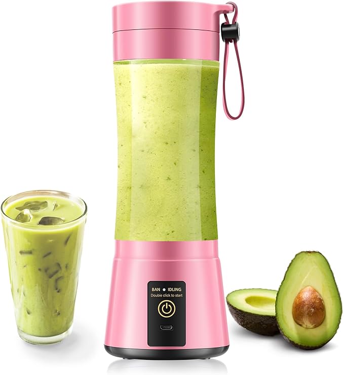 Cordless Portable Personal Size Blender - 12 Oz Mini Blender Make Smoothies and Shakes, Cordless Lightweight Rechargeable, Freshly Squeezed in Picnic/Sports/Office