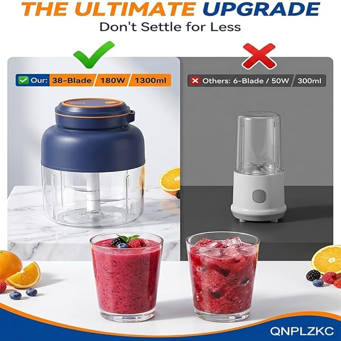 Portable Wireless Juicer Cup Machine 38-Blade Electric Mini Small Fresh Juice Personal Blender Cups for Smoothie Shake Travel Dual Lid Drinking Bottle Multifunctional Kitchen Appliance