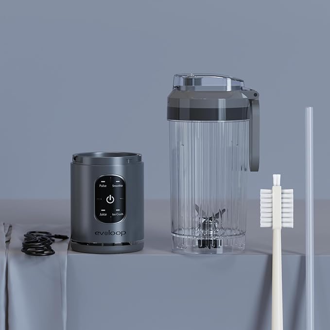 Personal Blender, Portable Blender for-Smoothies and Shakes, Ice crush, Juice, Pulse, 4 Programs, Cordless, USB-C Rechargeable, 18 oz removable Vessel, Lids and Straws, BPA Free, Dishwasher Safe