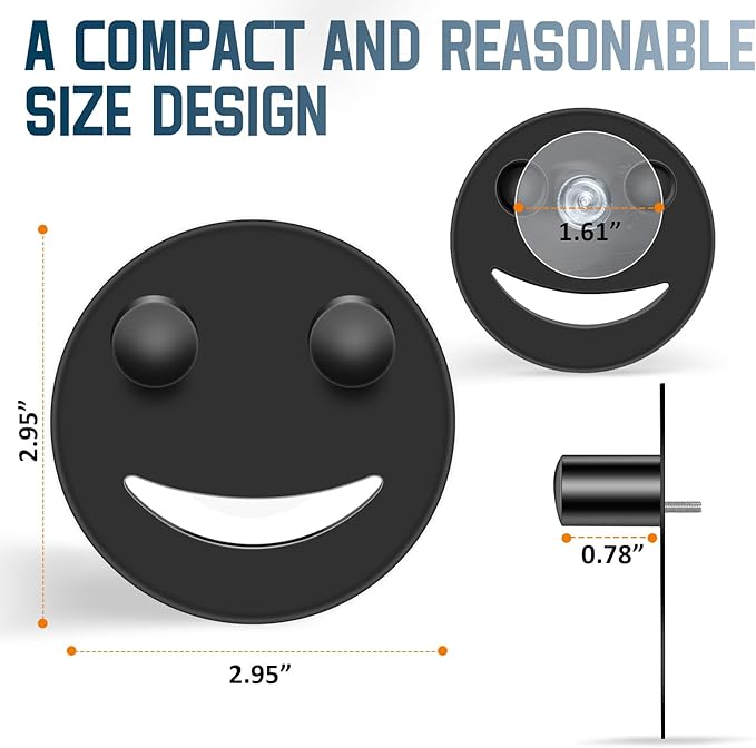 Yoshiky Stainless Steel Smiley Face Sponge Holder, Silver Sink Caddy Organizer Storage with Suction Cup for Kitchen, Kitchen Accessories Decor Scrubber-Black