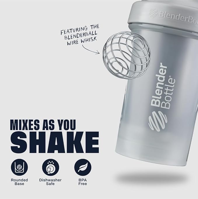 BlenderBottle Classic V2 Shaker Bottle Perfect for Protein Shakes and Pre Workout, 28-Ounce, Pebble Grey