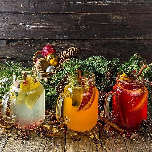 Mason Jar Cups, Mason Jars With Lids & Handle, 16 oz – 12 Pack