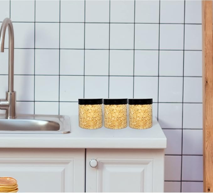 zmybcpack 21 Pack 16 oz Plastic Jars With Lids, Extra Labels, 1 Pen, Clear PET Seal Jar for Food Storage,Wide Opening Storage jar For Dry Food, Peanut, Powder, Kitchen & Craft Storage