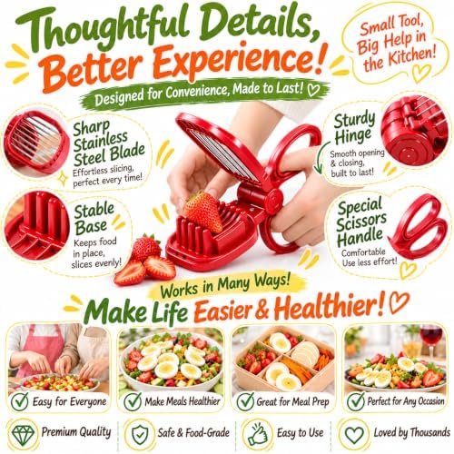 Large Egg Slicer for Hard Boiled Eggs with 304 Stainless Steel Blade