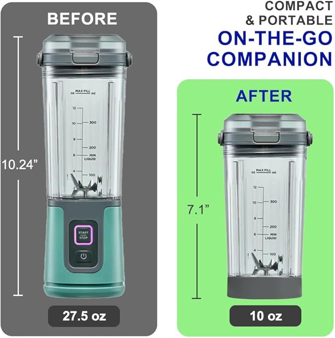 Blade Cover and Vessel Cap for Ninja Blast, Portable Blender BC100 & BC151 Series, Ninja Accessories, 2-in-1 Replacement Parts, Food Grade, Leakproof, Dishwasher Safe, grey
