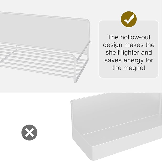 2 Pack Magnetic Spice Rack Organizer, White