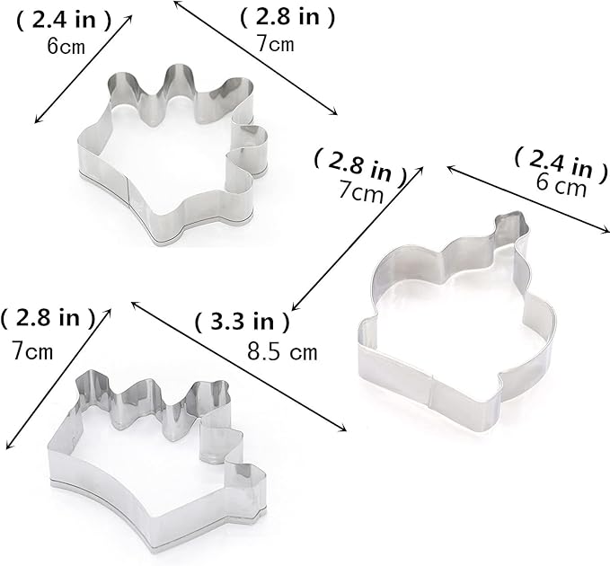 Crown Cookie Cutter Set of 3 pcs, Stainless Steel Princess Crown Shaped Royal Wedding Baking Molds for Holiday Fondant & DIY Crafts‌