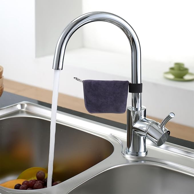 2 Pack Towel Holder for Kitchen Sink Cabinet，Stylish Functional Dish Towel Holder for Multiple Types of Sink faucets (Silver Color)
