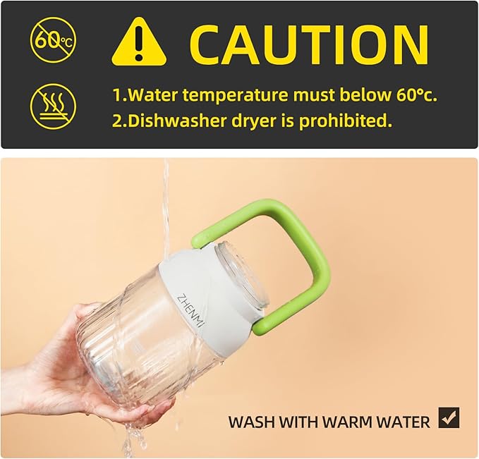 Portable Blender, 1000ml Capacity, Stainless Steel 12-Blade System, Portable Ice Crushing Juicer-for Shakes & Smoothies, BPA Free, 2 Leakproof-Lids & Straw, USB Rechargeable