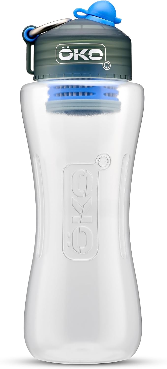 ÖKOH2O Purification Water Bottle with Advanced Filtration, Arctic, 33.8oz
