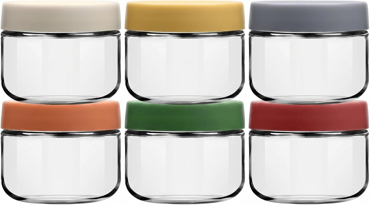 8 oz Small Glass Containers with Lids, Food Storage Jars, 6pk
