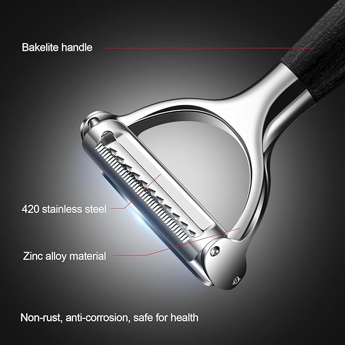 Multifunctional Vegetable Julienne Peeler for Kitchen, Camping and Travel