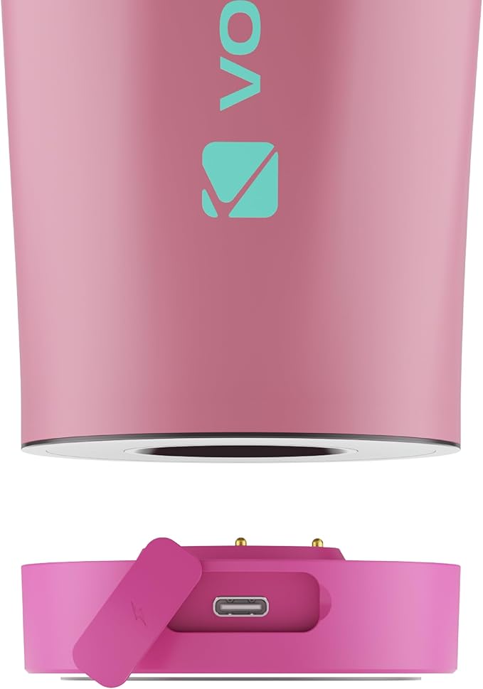 VOLTRX ChillMix Shaker Bottle Insulated Stainless Steel - USB C Rechargeable Electric Protein Shake Mixer, Shaker Cups for Protein Shakes and Meal Replacement, Radiant Rose, 16 oz