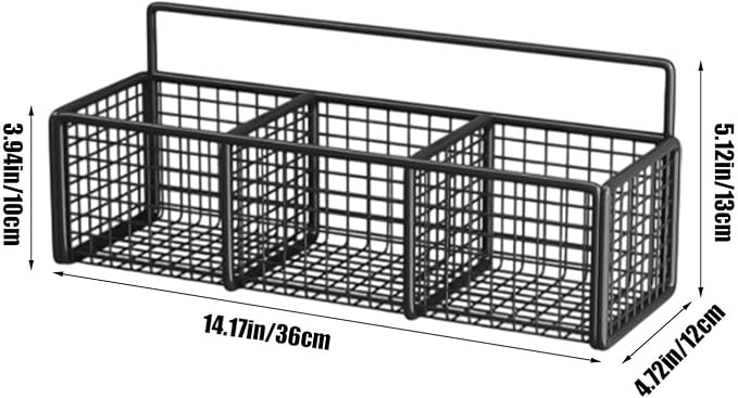 Storage Rack with 3 Compartments, Spice Rack Wall Mount, Punch-Free Hanging Spice Racks, Multi-Purpose Storages Organizer, Kitchen Storage Baskets for Seasonings Oniones Ginger Garli