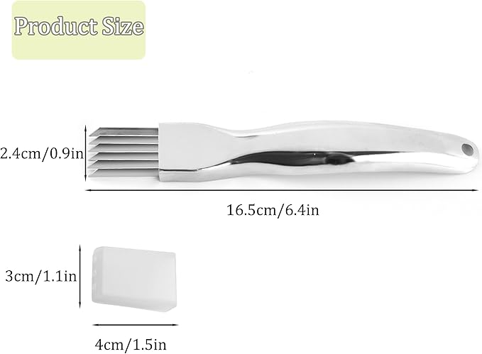 Kitchen Scallion Cutter Shred Knife with Stainless Steel Scallion Cutter Green Onion Cutter Slicer, Garlic Cutter Shredder, and Food Speedy Chopper Tool for Kitchen Restaurant Hotel