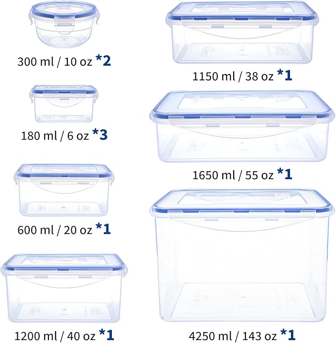 Food Storage Containers Set, Assorted Size Variety Pack