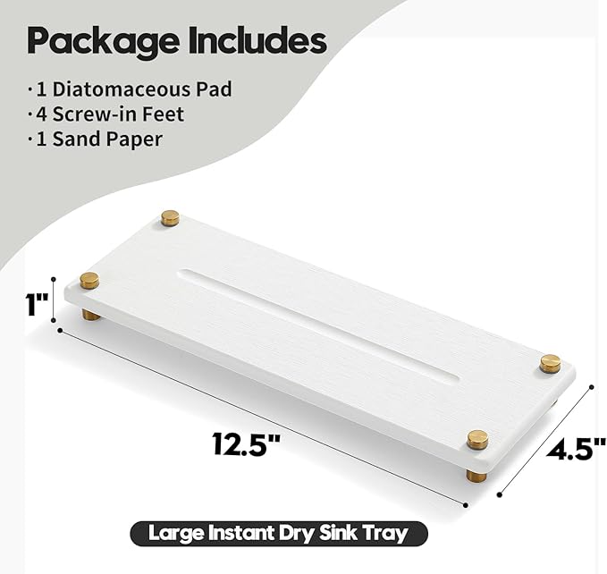White Gold Dish Drying Rack Tray