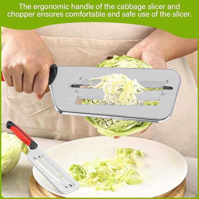 Cabbage Shredder Lettuce Chopper Lettuce Shredder Stainless Steel Cabbage Slicer for Kitchen Fruit Vegetable Slicer(Red)