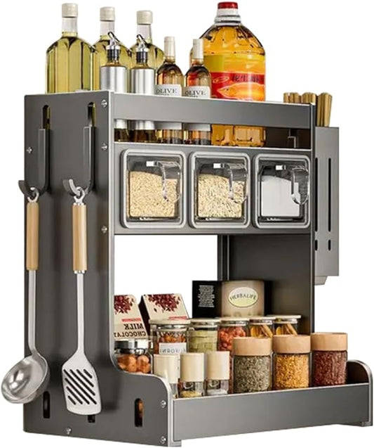 Kitchen Seasoning Shelf - 3 Box Spice Rack Organizer