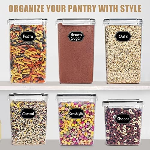 Flour Sugar Storage Containers 6.5L, 4 PCS, Black