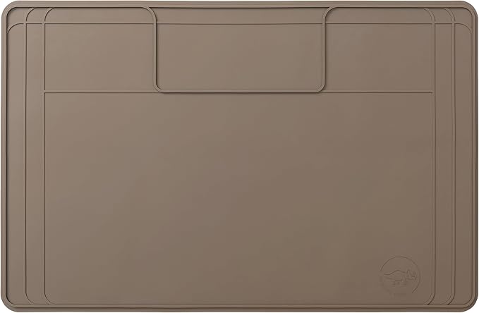 The Original Under Sink Mat - Silicone Waterproof mat, Trimmable, Easy to Clean, Kitchen cabinet liner, Under sink protector mats, Drip Tray with Lip (Brown, 31" x 22")