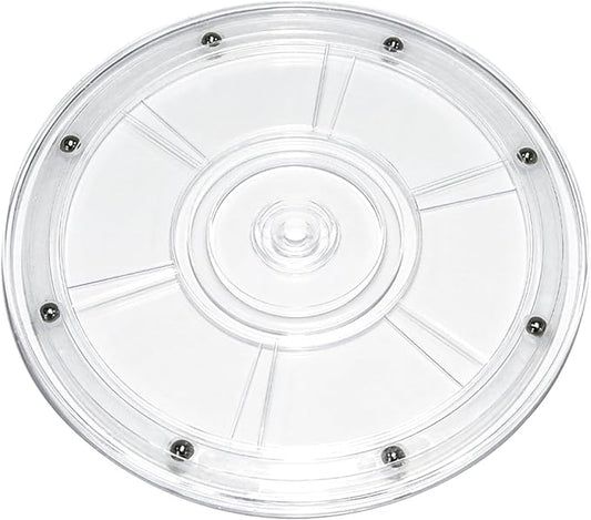 1 Pcs Clear 8 inch Acrylic Lazy Susan Rotating Turntable Organizer Bearings - Round Swivel Plate for Spice Rack, Table, Cake, Kitchen Pantry