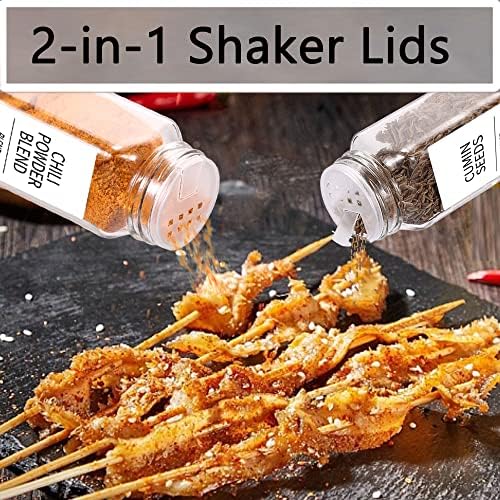 24 Pcs Spice Jars with Labels, 4 oz Glass Jars with Bamboo Lids