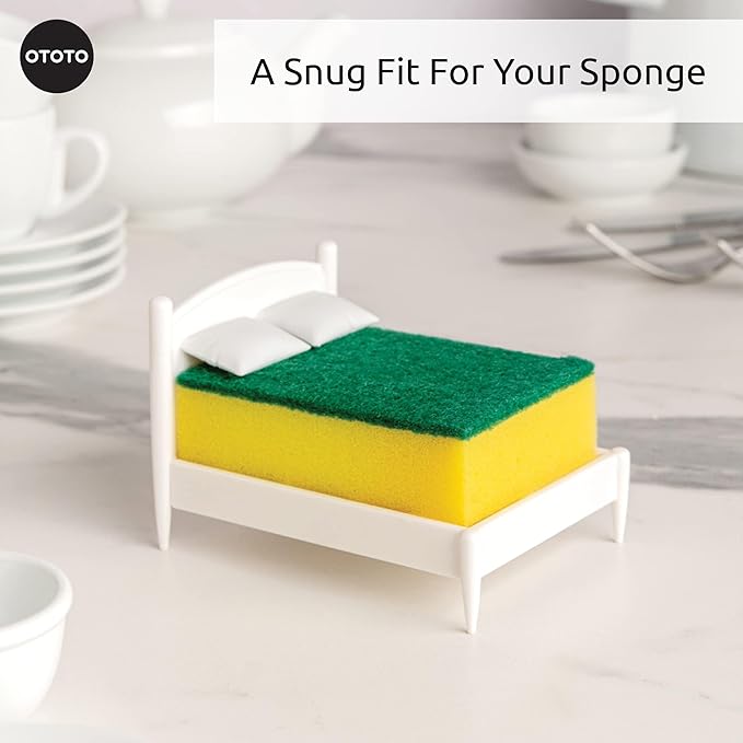 OTOTO Cute Sponge Holder for Kitchen Sink - - Dishwasher Safe Sponge Organizer- Compact, Organizer, Kitchen Sink Accessories, Sponge Holder