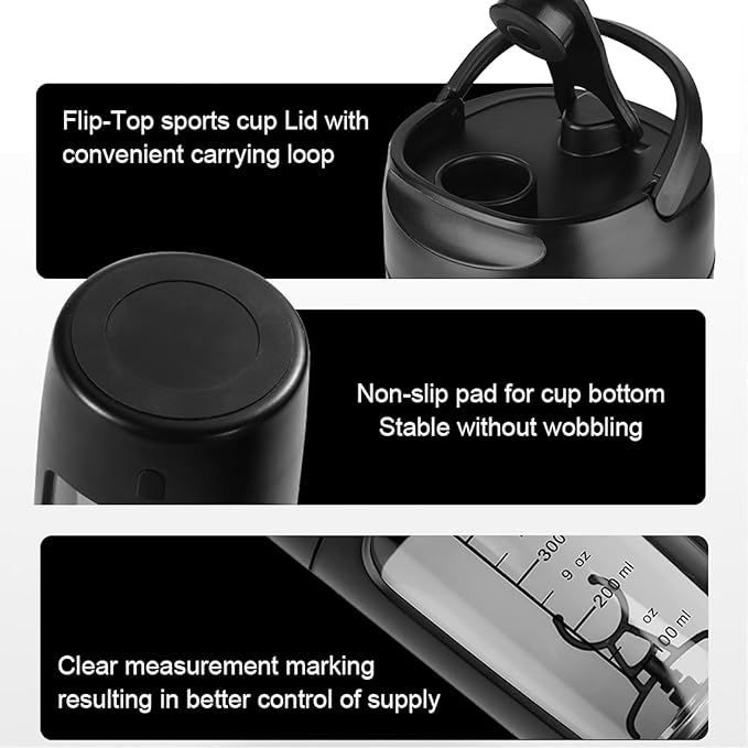 Electric Protein Shaker Bottle with Storage Box,22oz USB Rechargeable Mixer Cup,Made with Tritan, BPA Free, Protein Shakes for Mixer (Black)