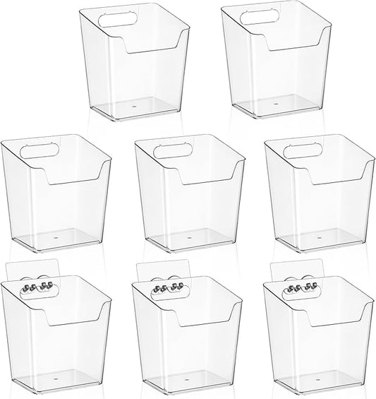 8-Pack Adhesive Cabinet Door Organizer Kitchen, Hanging Storage Bins